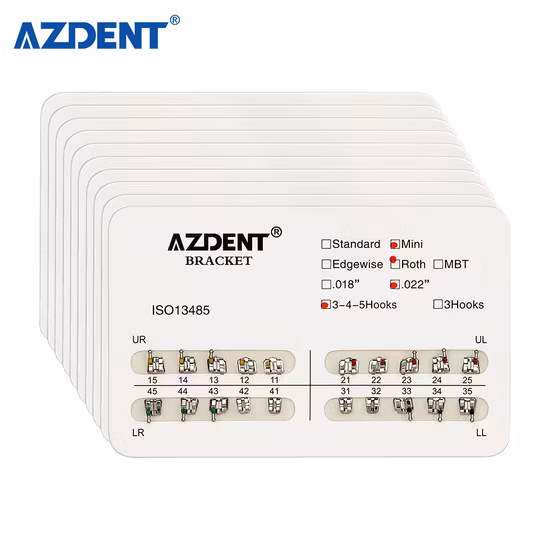 Azdent Metal Bondable Mini Roth Dental Brackets for Orthodontic
