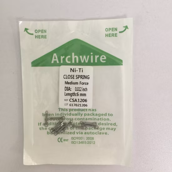 Dental Orthodontic Super Elastic Niti Close Springs Archwire