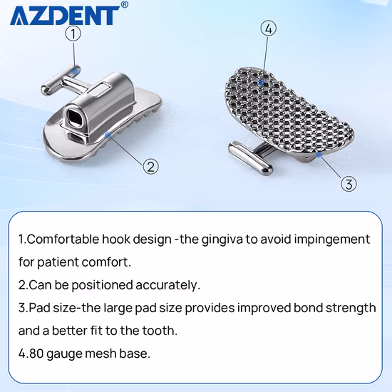 Azdent Orthodontic Dental 1st Bondable Single Buccal Tube Roth/Mbt 0.022 U/1 L/1